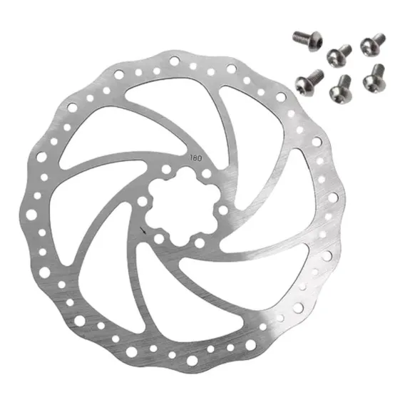 Disco Freio Bike Mtb Dh Rotor 180mm Inox 6 Parafus Bicicleta Cor Prateado Foto 1