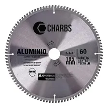 Disco Lâmina De Serra 185mm Para Alumínio 60 Dentes Charbs Foto  mini 1