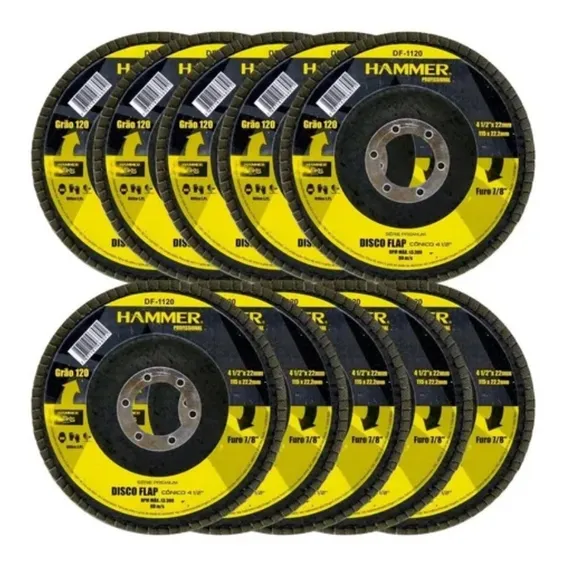 Disco Lixa Flap 4.1/2 X 22mm 10 Unidades Cor Gr60 Foto 1