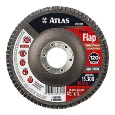 Disco Lixa Flap Zirconia 115mm Atlas Removedor Tinta Foto  mini 1
