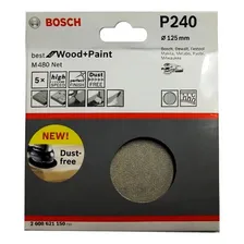Disco Lixa Tipo Tela 5 Pol Velcro Grana 240 5 Pçs P240 Bosch Foto mini 1