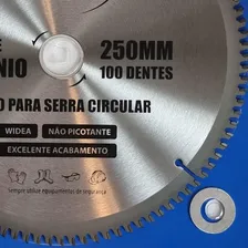 Disco Lâmina De Serra Circular 250mm Alumínio 100 Dentes Foto mini 4