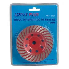 Disco Rebolo Diamantado Desbaste Concreto Granito 115mm Lotus Cor Vermelho Foto  mini 1