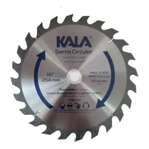 Disco Serra Circular 10 Pol - 250mm 24 Dentes Kala Cor Prateado Foto 1