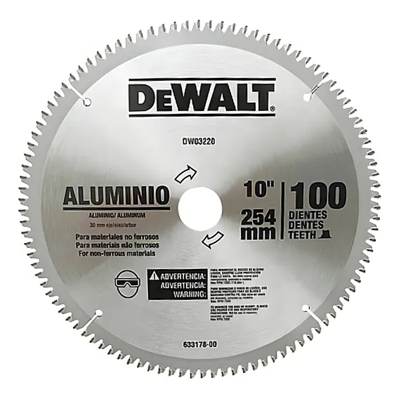 Disco Serra Circular P/ Aluminio 10 254mm 100 Dentes Dewalt Foto 1