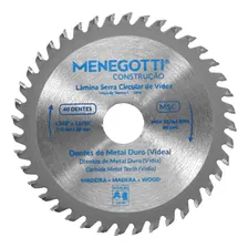 Disco Serra Circular Vídea (110mm) 40 Dentes Msc Menegotti Cor Prateado Foto  mini 1