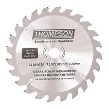 Disco Videa Serra Circular 185mm 7 1/4 24d Madeira Thompson Cor Metal Foto mini 1