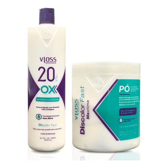 Discolor Fast Kit Descoloração Ox 20 Vol + Pó Desc Branco Foto 1