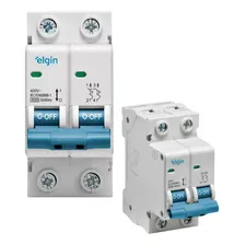 Disjuntor Bipolar 2 Polos Elgin 50a Termomagnético Curva C Foto mini 4