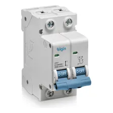 Disjuntor Bipolar 2 Polos Elgin 50a Termomagnético Curva C Foto  mini 1