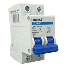 Disjuntor Bipolar Din 6a 10a 16a 20a 25a 32a 40a 50a 63a Foto mini 1