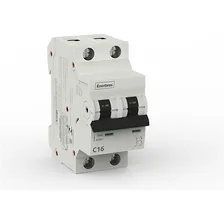 Disjuntor Bipolar Enerbras 16a - Curva C - 2p 3ka Din Foto  mini 1