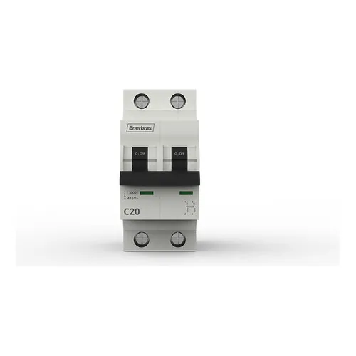 Disjuntor Bipolar Enerbras 20a - Curva C - 2p 3ka Din Foto 1