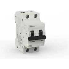 Disjuntor Bipolar Enerbras 20a - Curva C - 2p 3ka Din Foto mini  3