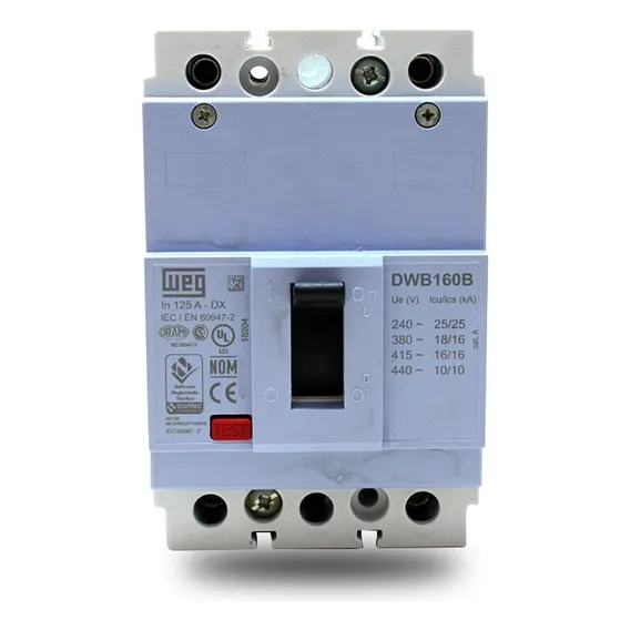 Disjuntor Caixa Moldada Weg 125a Dwb 160b Bipolar Foto 1