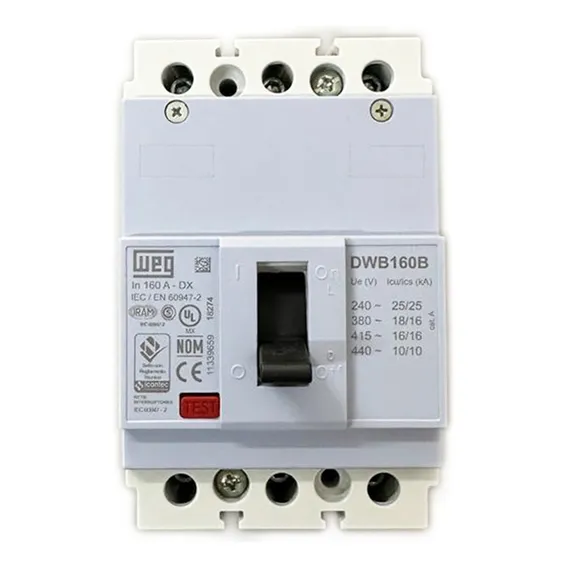 Disjuntor Caixa Moldada Weg 160a 25ka 380v - Dwb160b160-3dx Foto 1