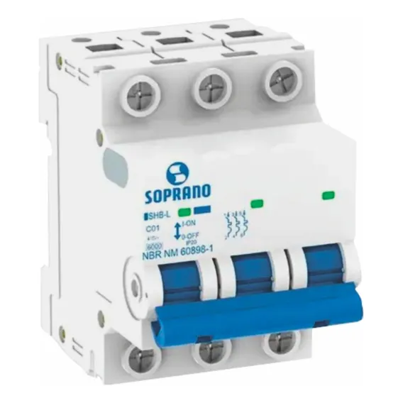 Disjuntor Din Trifásico 40a 3ka Soprano Foto 1
