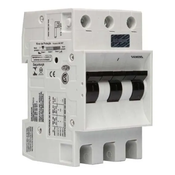 Disjuntor Din Tripolar 25a Siemens 5sx2c325-7 Foto 1