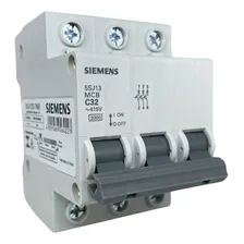 Disjuntor Din Tripolar 32a C 3ka Siemens Iriel 5sj13327mb 220v Foto  mini 1