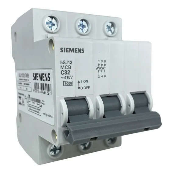 Disjuntor Din Tripolar 32a C 3ka Siemens Iriel 5sj13327mb 220v Foto 1