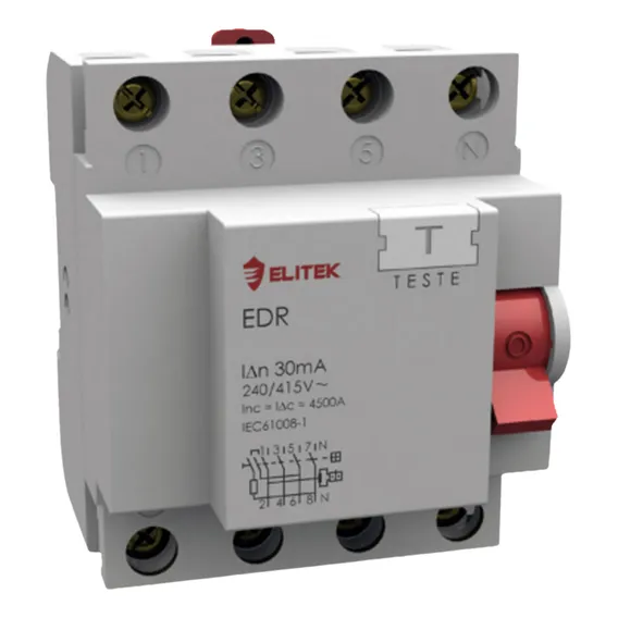 Disjuntor Dr Tetrapolar 63a Elitek Foto 1