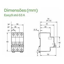 Disjuntor Easy9 1P 25A 3kA 230V CA curva C - EZ9F33125 Foto mini  2