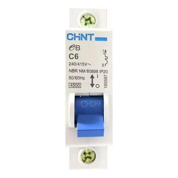 Disjuntor Monopolar 1p 6a Curva C 3ka Foto 1