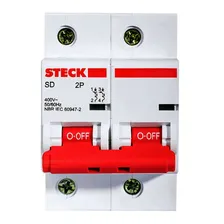Disjuntor Steck Din Bipolar 100A SD 2P 50/60Hz Foto mini 2