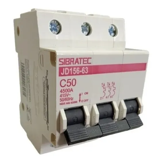 Disjuntor Trifasico 50a 5ka Curva C Foto 1