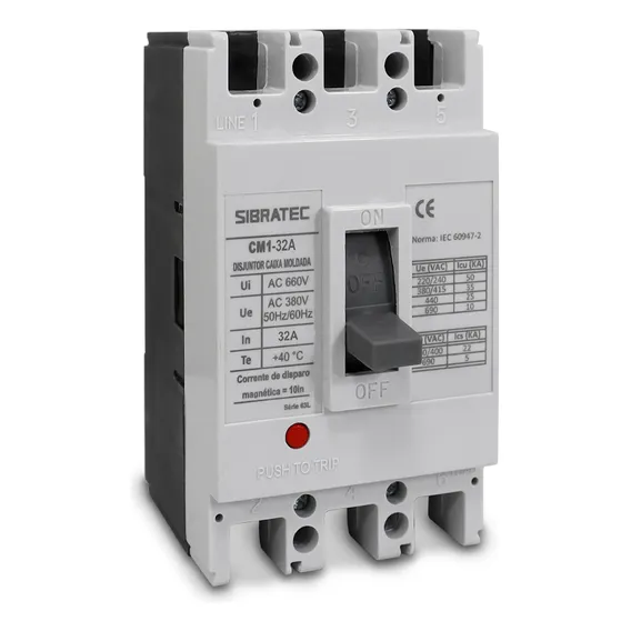 Disjuntor Trifásico Modelo Caixa Moldada Cm1 63l De 32a Foto 1