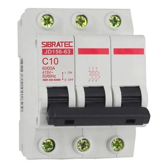 Disjuntor Tripolar 10a Sibratec Foto 1