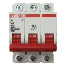 Disjuntor Tripolar 20a C 3ka Sdd63c20 Steck Foto mini  2