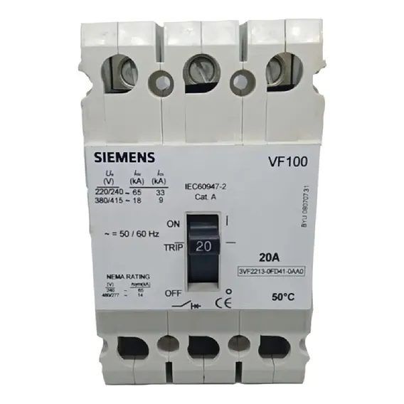 Disjuntor Tripolar 3vf2213-0fd41 3x20a Siemens Foto 1