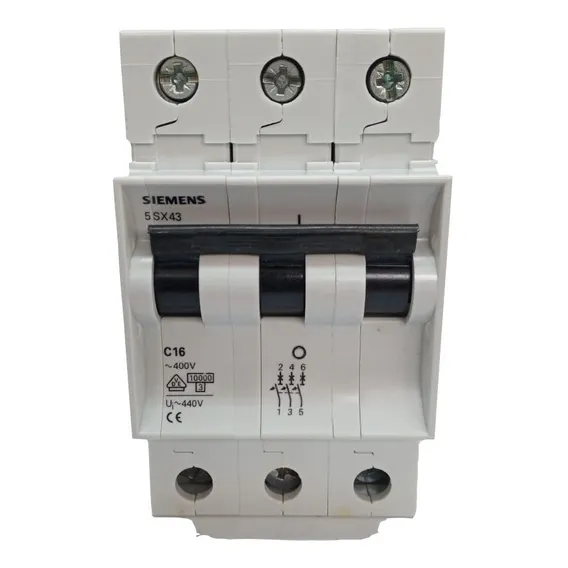 Disjuntor Tripolar Curva C 16a 400v 5sx4 316-7 Siemens Foto 1