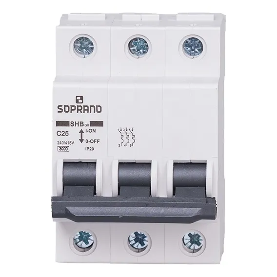 Disjuntor Tripolar Din 25a Soprano Foto 1
