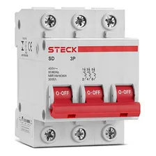 Disjuntor Tripolar Din 63a 3p Curva C 3ka Steck Sdd63c63 Foto mini  2