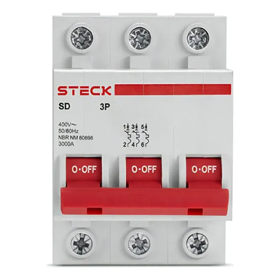 Disjuntor Tripolar Din 63a 3p Curva C 3ka Steck Sdd63c63 Foto 1