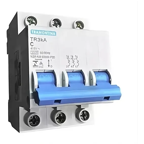Disjuntor Tripolar Din Mini 6ka 80a 100a Cuva C Tramontina Foto 1