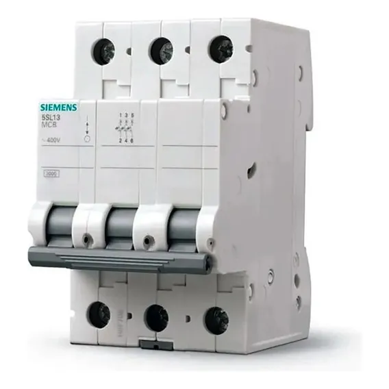 Disjuntor Tripolar Siemens Curva C 63a - 5sl1 363-7mb Foto 1