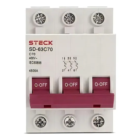 Disjuntor Tripolar Steck 70a Sd63c70 Foto 1