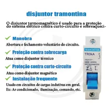 Disjuntor Unipolar 10a 3ka Curva C Din Mini Tramontina Foto mini  3