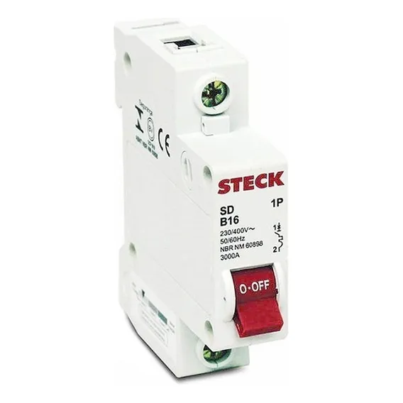Disjuntor Unipolar 63a Curva C 3ka Sdd61c63 Steck Foto 1