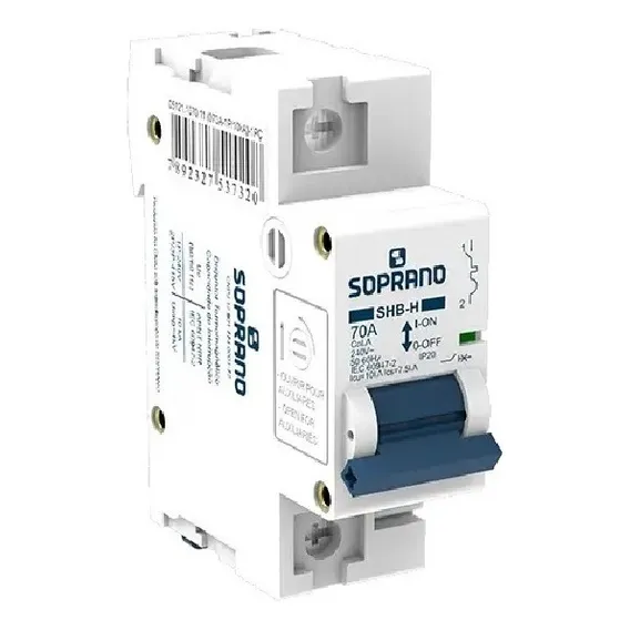 Disjuntor Unipolar Din Curva C 70a 10ka Foto 1