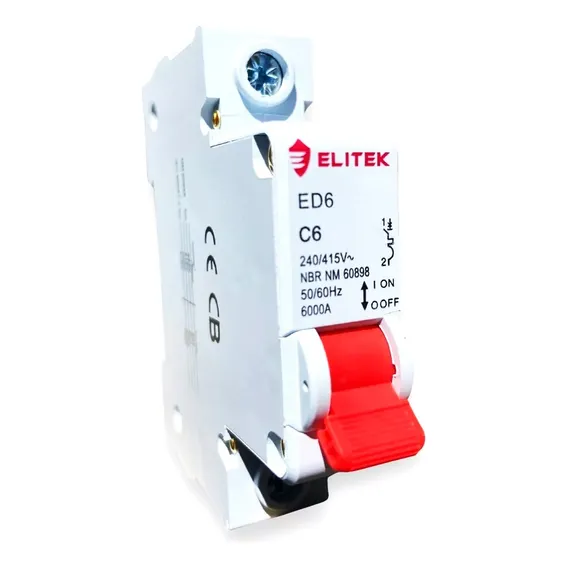 Disjuntor Unipolar Elitek 2a Curva C 6ka - Ed61c2a Foto 1