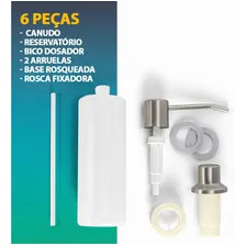 Dispenser Detergente Embutir Dosador Sabonete Líquido Inox Cor Branco Foto mini 2