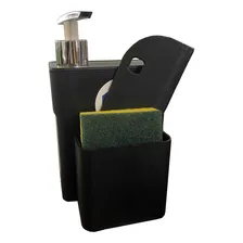 Dispenser Detergente Organizador Pia Com Rodinho Preto Foto  mini 1