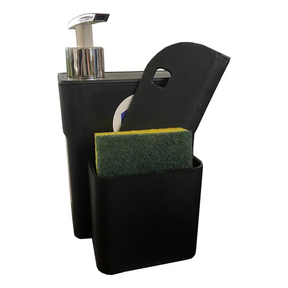 Dispenser Detergente Organizador Pia Com Rodinho Preto Foto 1