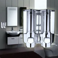 Dispenser Duplo Alcool Gel Shampoo Sabonete Liquido Hotel Foto mini 3