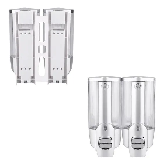 Dispenser Duplo Alcool Gel Shampoo Sabonete Liquido Hotel Foto 1