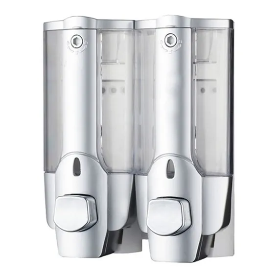 Dispenser Duplo Shampoo Sabonete Liquido Banheiro Hotel Shopping Foto 1